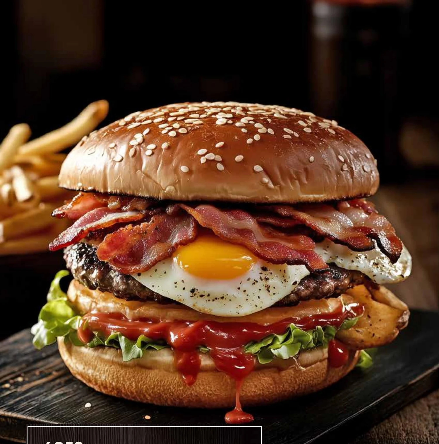 Burger mit Spiegelei und Bacon